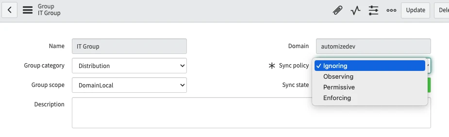 Sync policy