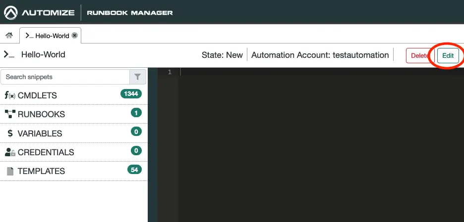 Select Automation Account